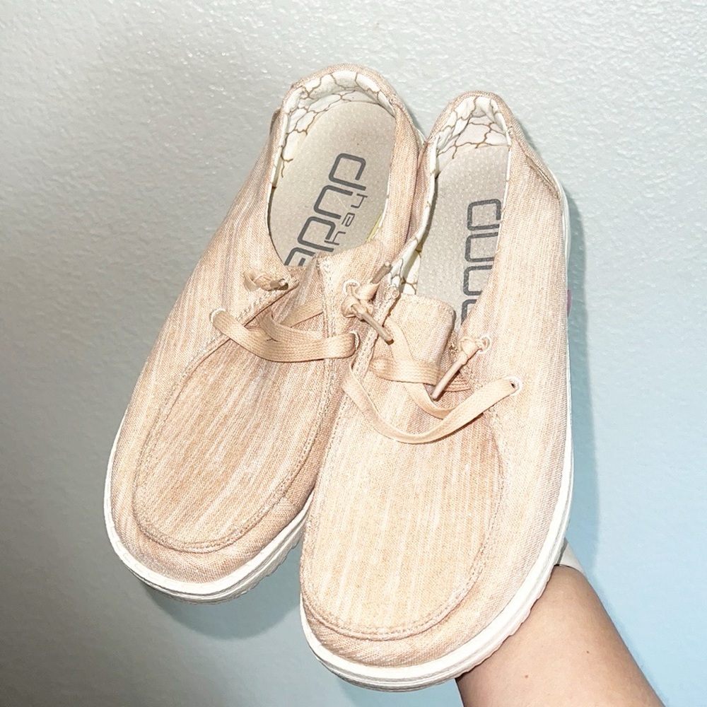 Hey Dude Women's Pink Canvas Slip-On Shoes